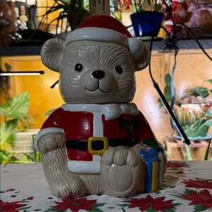 Santa Bear Cookie Jar